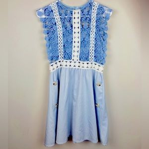 Unique Fit and Flare Dress with lace cutouts